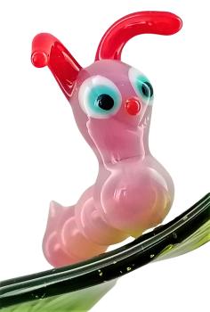 Preview: Orchideenstab, Blatt mit Raupe - rosa- (normale Ausf.)